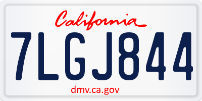CA license plate 7LGJ844