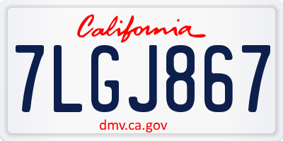 CA license plate 7LGJ867