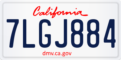 CA license plate 7LGJ884