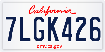 CA license plate 7LGK426