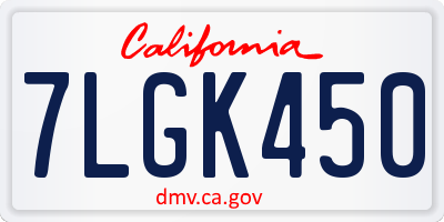 CA license plate 7LGK450