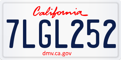 CA license plate 7LGL252