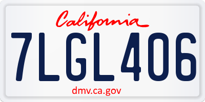 CA license plate 7LGL406