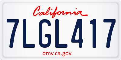 CA license plate 7LGL417
