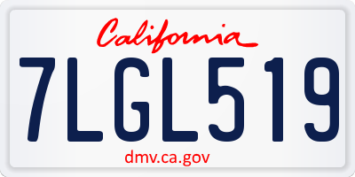 CA license plate 7LGL519