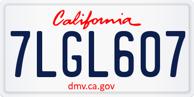 CA license plate 7LGL607