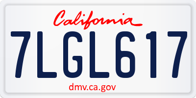 CA license plate 7LGL617