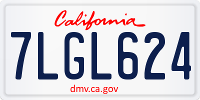 CA license plate 7LGL624