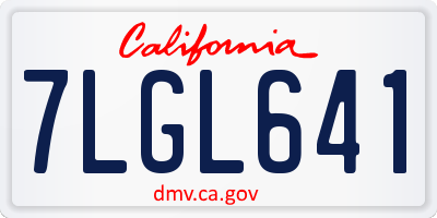 CA license plate 7LGL641