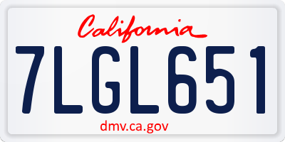 CA license plate 7LGL651