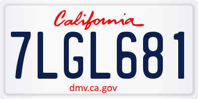 CA license plate 7LGL681