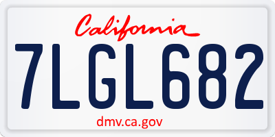 CA license plate 7LGL682