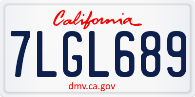 CA license plate 7LGL689