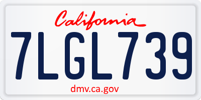 CA license plate 7LGL739