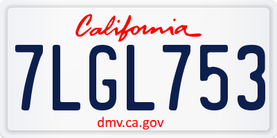 CA license plate 7LGL753