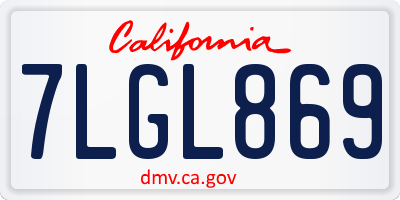 CA license plate 7LGL869