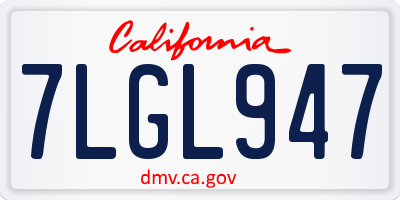 CA license plate 7LGL947