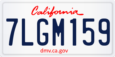 CA license plate 7LGM159