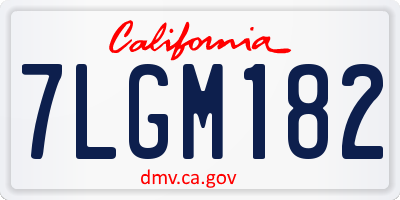 CA license plate 7LGM182