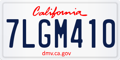 CA license plate 7LGM410