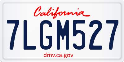 CA license plate 7LGM527