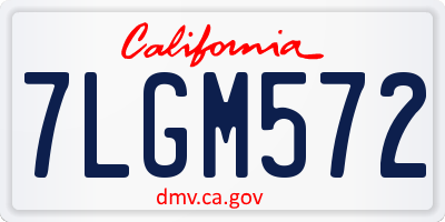 CA license plate 7LGM572