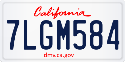 CA license plate 7LGM584