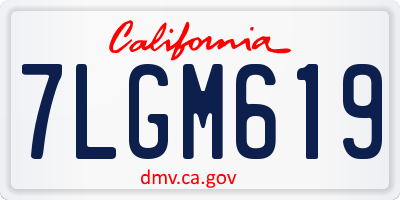 CA license plate 7LGM619