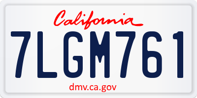 CA license plate 7LGM761