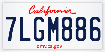 CA license plate 7LGM886