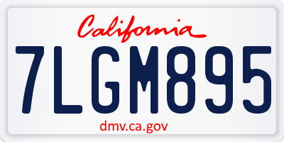 CA license plate 7LGM895