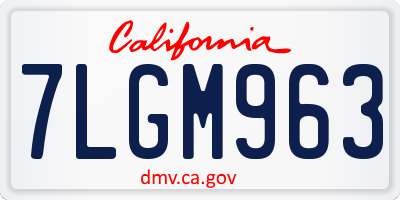 CA license plate 7LGM963