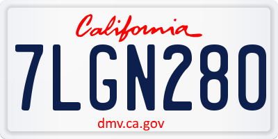 CA license plate 7LGN280
