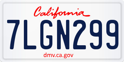 CA license plate 7LGN299