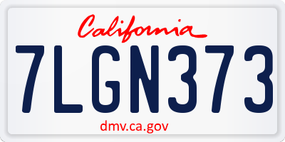 CA license plate 7LGN373