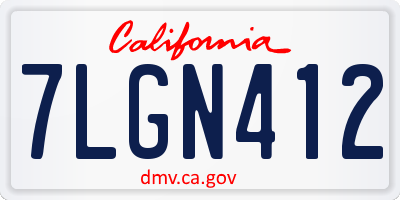 CA license plate 7LGN412
