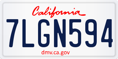 CA license plate 7LGN594
