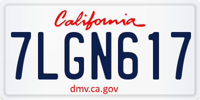 CA license plate 7LGN617