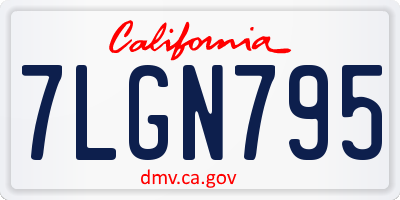 CA license plate 7LGN795