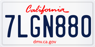 CA license plate 7LGN880