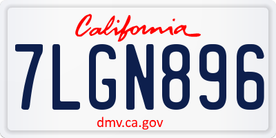CA license plate 7LGN896