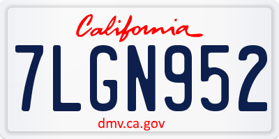 CA license plate 7LGN952