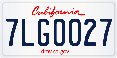 CA license plate 7LGO027