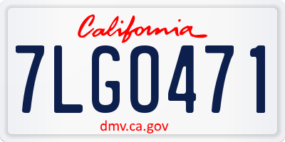 CA license plate 7LGO471
