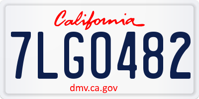 CA license plate 7LGO482