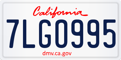 CA license plate 7LGO995