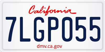 CA license plate 7LGP055