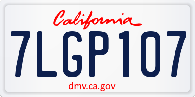 CA license plate 7LGP107