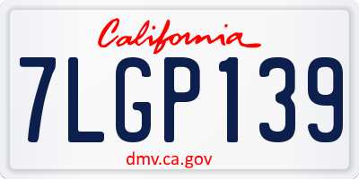 CA license plate 7LGP139