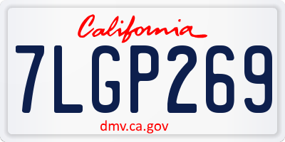 CA license plate 7LGP269